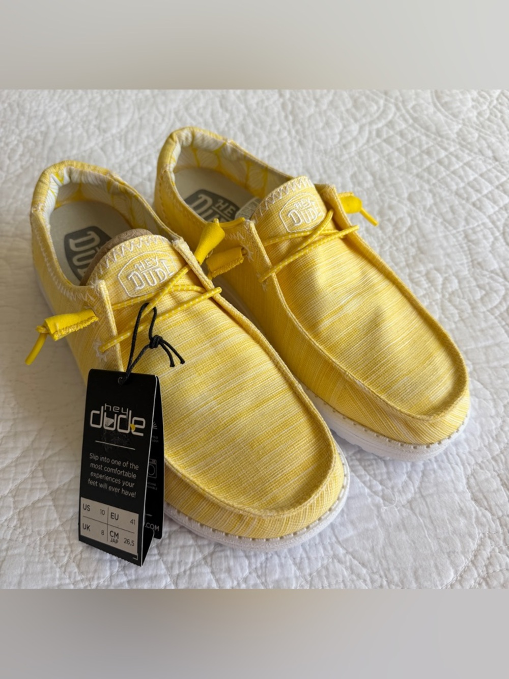 Hey Dude Size 10 Wendy Star Loafers Womens Empire Yellow NWT Slip-on Shoes